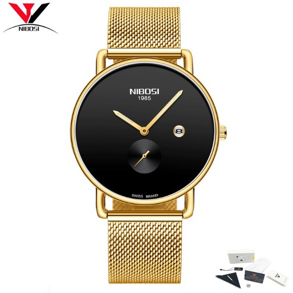Đồng hồ Nibosi nam dây lưới 2365 fullbox