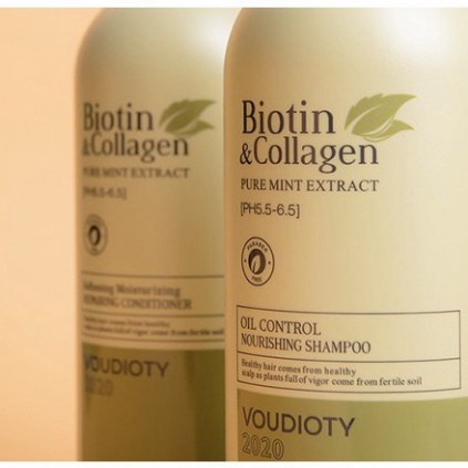 Cặp Dầu Gội + Xả BIOTIN & COLLAGEN  VOUDIOTY XANH LÁ 1000ml| Kiềm Dầu, Phục Hồi Tóc Hư Tổn | BigBuy360 - bigbuy360.vn