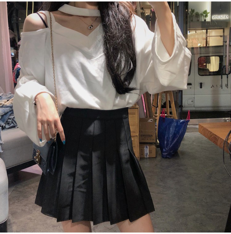 SUXI Áo thun tay dài dáng rộng nhiều màu sắc thời trang