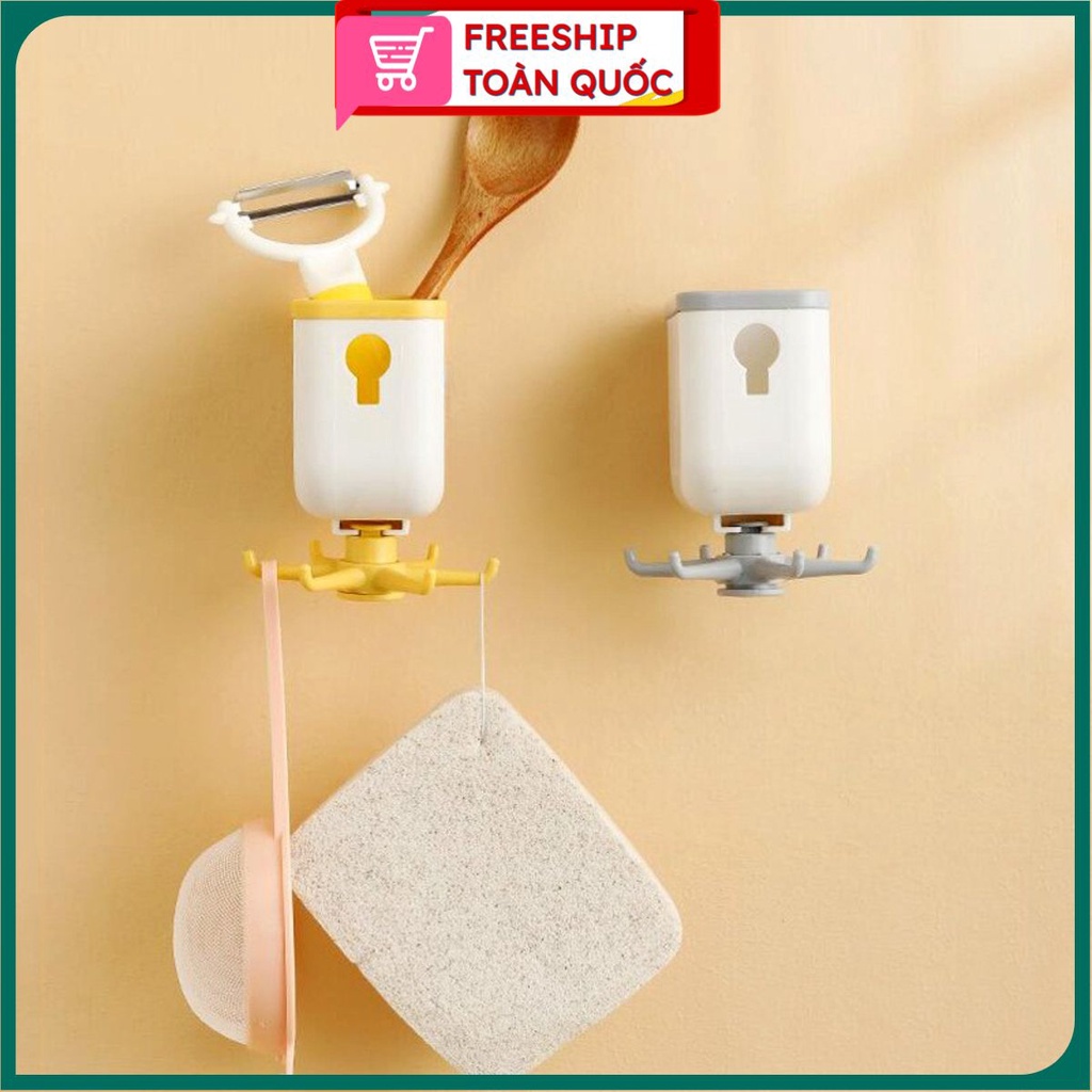 PVN32419 Giá Treo Đựng Đồ Nhà Bếp Dán Tường Xoay 360 Độ Treo Đồ Đa Năng T2 .