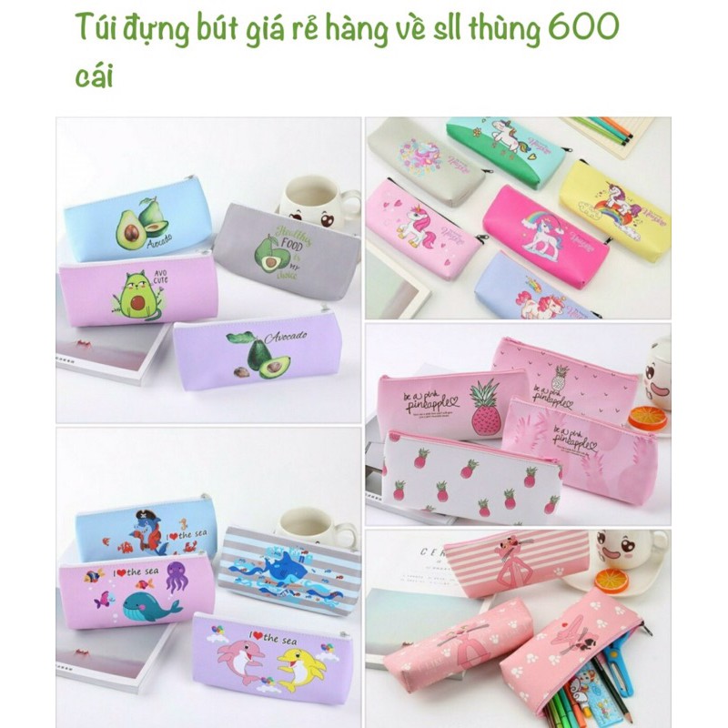 Sỉ 100 túi đựng bút nhiều hình ngộ nghĩnh