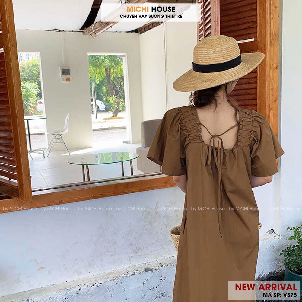Váy Suông Maxi Đi Biển Vintage Kiểu Dáng Hàn Quốc Xinh Cổ Vuông MICHI House V375 | BigBuy360 - bigbuy360.vn