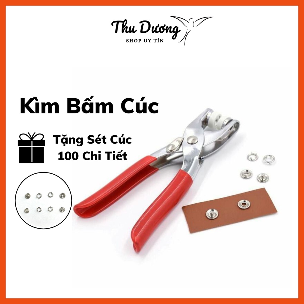 Bộ Kìm Bấm Cúc Vành, Cúc Sắt, Dụng Cụ Bấm Khuy Áo Tiện Dụng Cho Mọi Nhà