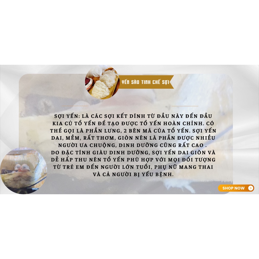 50gr Yến Sào Tinh Chế Sợi Dài Loại 1🎁lọ chưng yến + Nguyên liệu chưng Cao cấp !