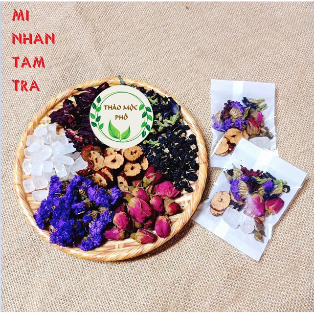MỸ NHÂN TÂM TRÀ - TRÀ DƯỠNG NHAN TRẺ HÓA THANH LỌC CƠ THỂ (Hoa hồng, Lưu ly, Atiso đỏ, Hắc kỳ tử, Táo đỏ, đường phèn)