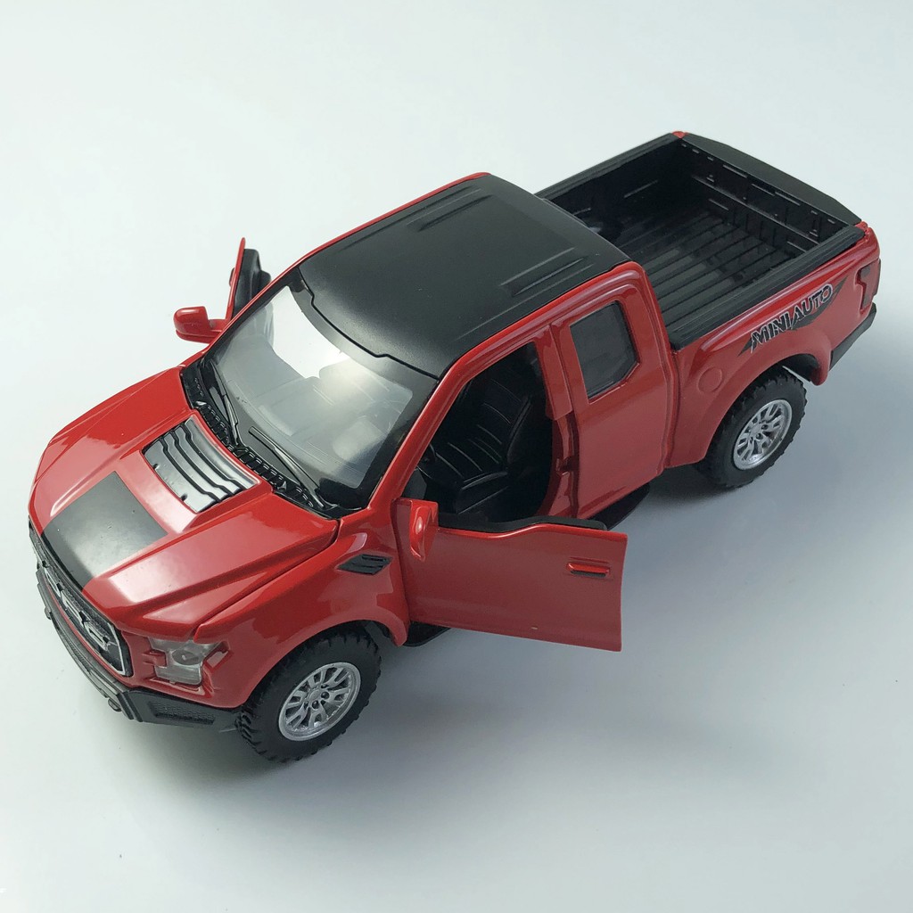 Mô hình xe Ford Ranger tỉ lệ 1:32 hãng Miniauto chất liệu kim loại, có đèn và âm thanh thích hợp làm đồ chơi, trưng bày