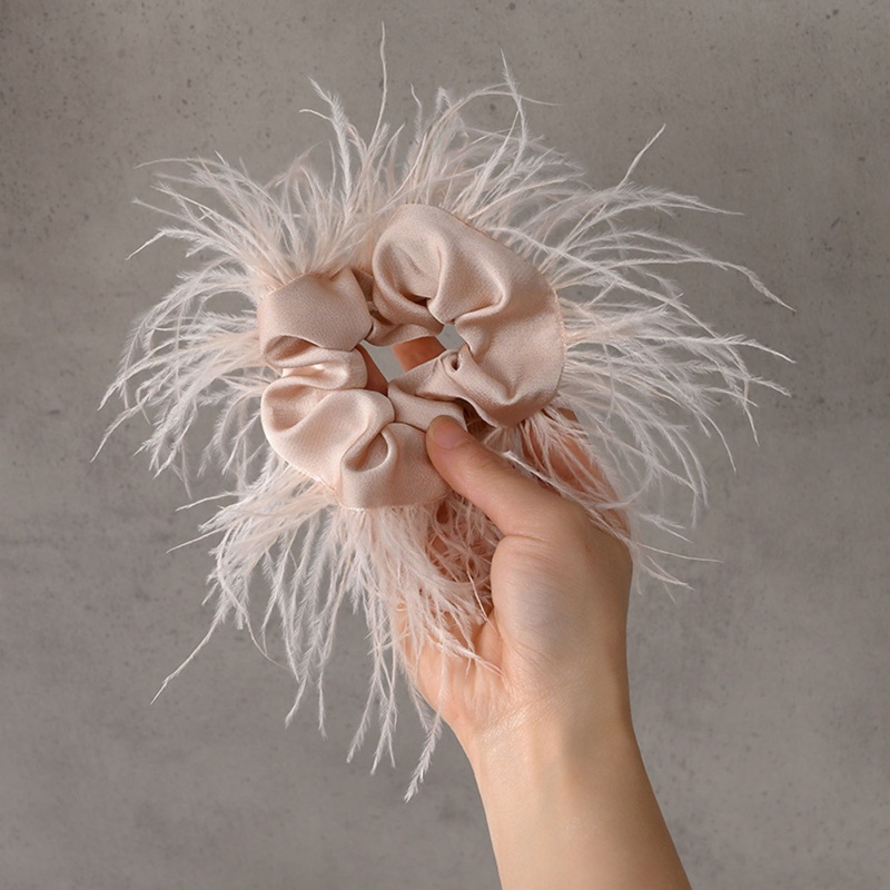 Dây Cột Tóc Đuôi Ngựa Đính Lông Vũ