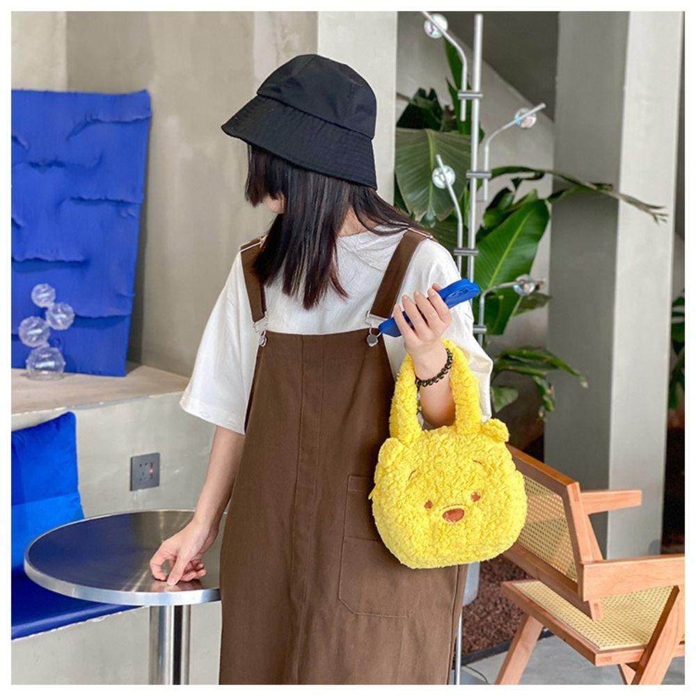 Túi Đeo Vai Bằng Nhung Lông Cừu Sức Chứa Lớn Có Khóa Kéo