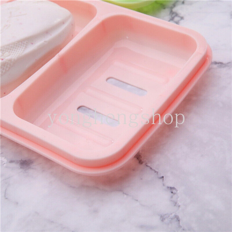 Hộp Đựng Xà Phòng Có Nắp Giá Đỡ Thiết Kế Hai Ngăn Sáng Tạo Tiện Dụng Cho Du Lịch