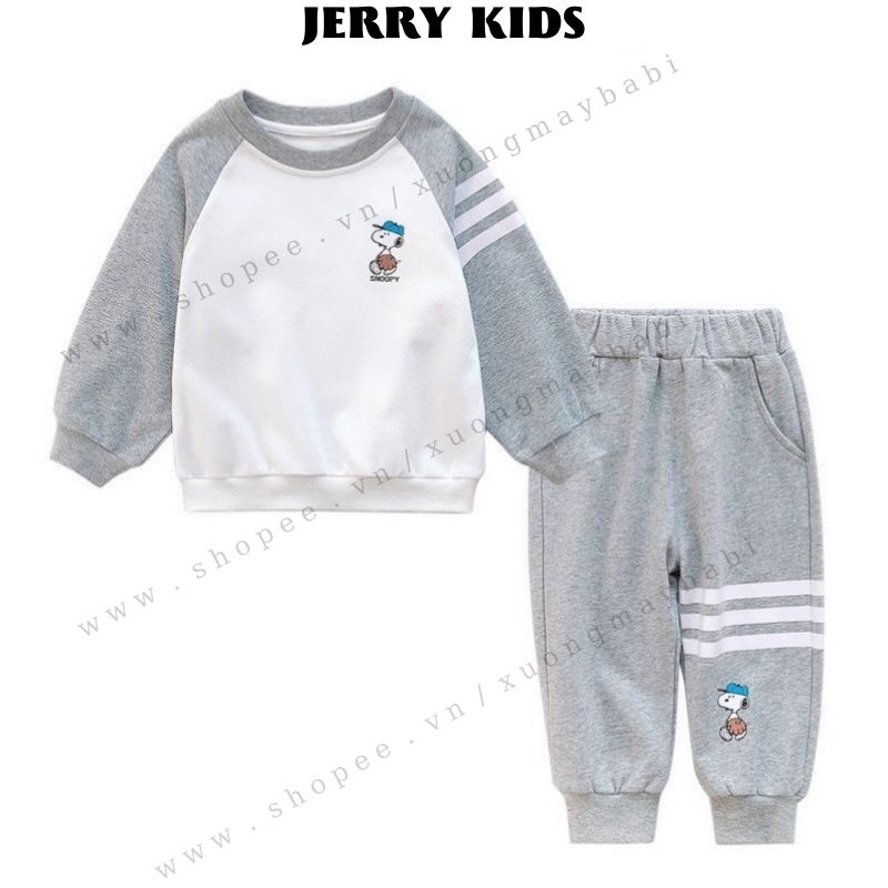 BỘ DÀI TAY THU ĐÔNG SNOOPY KIỂU DÁNG HÀN QUỐC CHO BÉ 8-18KG