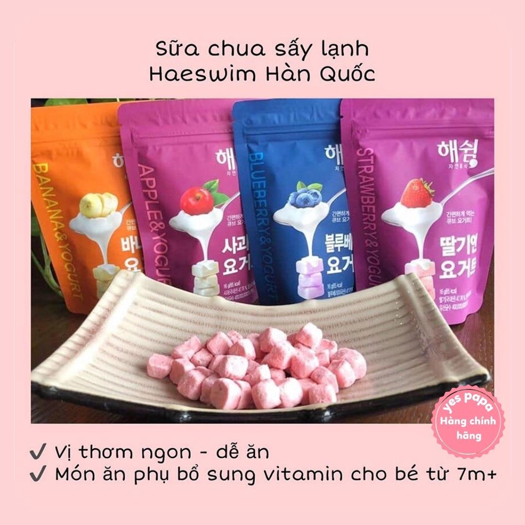 Sữa chua khô sấy lạnh Hàn Quốc Haeswim gói 16g cho Bé từ  6 tháng