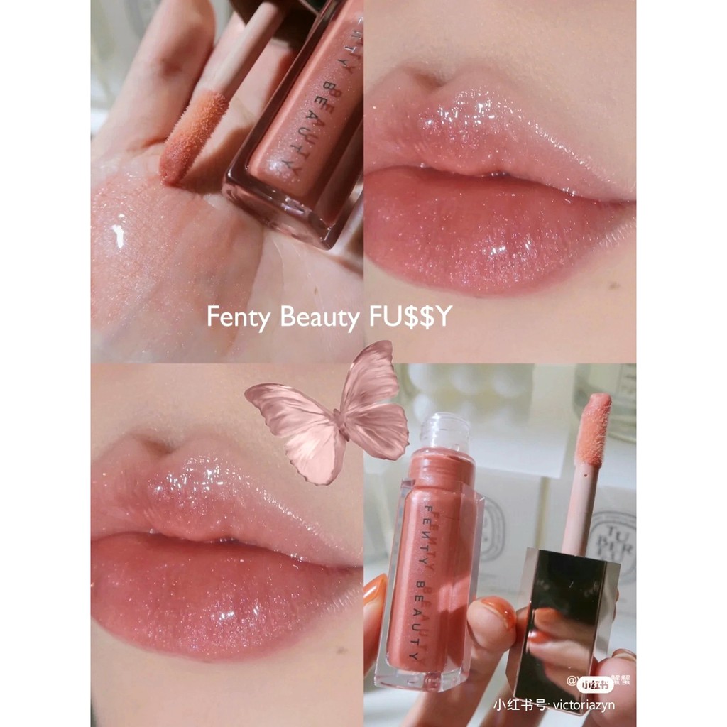 Tách Set Fenty Beauty Diamond Bombb Baby gồm son bóng và bắt sáng mini