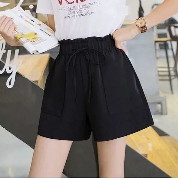Quần Short Lưng Cao Ống Rộng Thời Trang Mùa Hè Phong Cách Hàn Quốc Mới Cho Nữ
