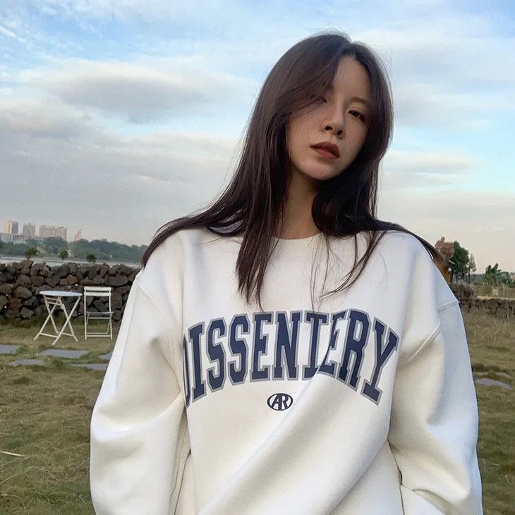 Áo sweater Dáng Rộng Thiết Kế Đơn Giản Dễ Phối Đồ Thời Trang Phong Cách Hàn Quốc Cho Nữ