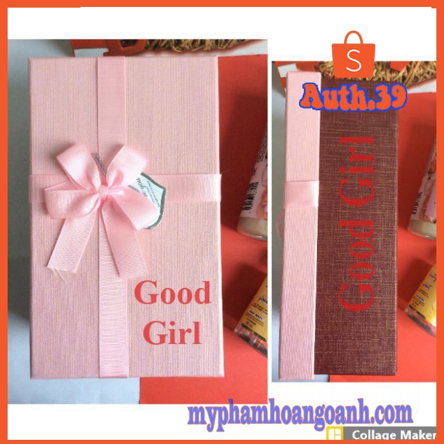 Hộp quà chữ nhật in nhãn mẫu Good Girl hồng 100x10x4cm