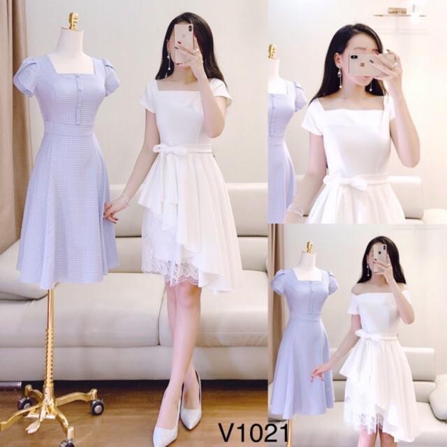Mie Design - Đầm suông trắng dự tiệc V1021 ảnh thật