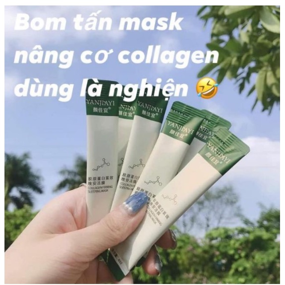 Hộp 20 gói mặt nạ ngủ collagen trắng da ngăn lão hóa dạng thạch