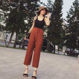Quần ống rộng dài dập ly