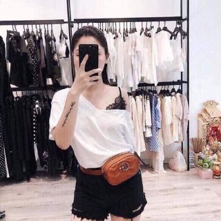 (Sale) Áo phối ren lệch vai