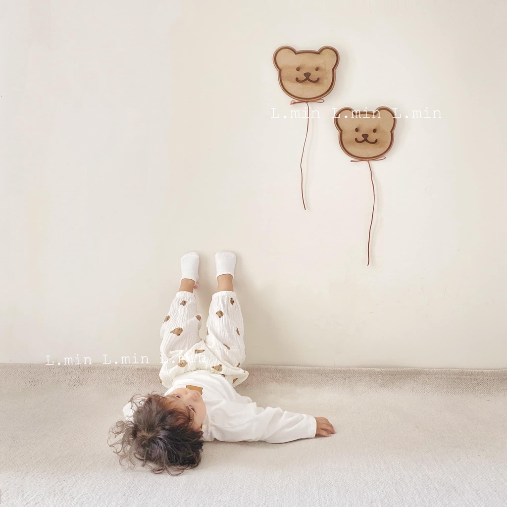 Set 2 gấu bong bóng gỗ l.min