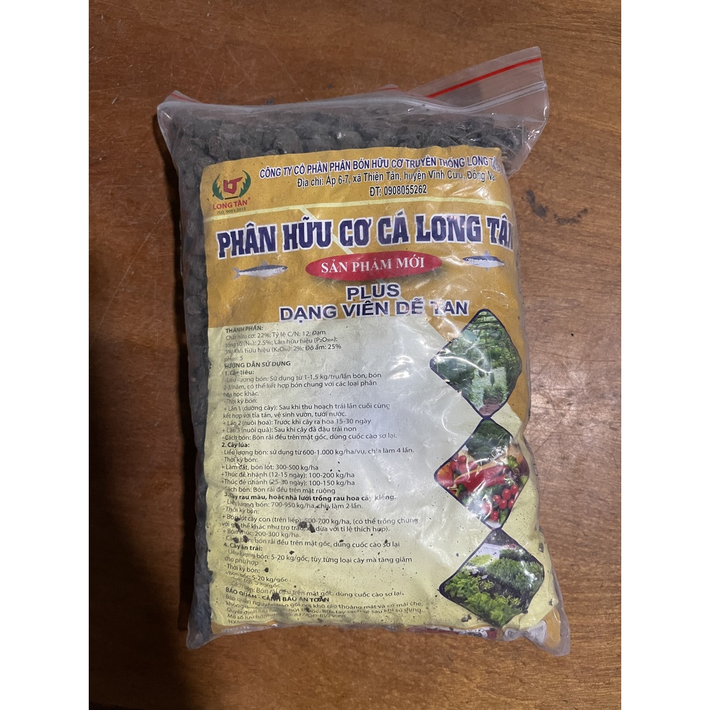 Phân hữu cơ cá viên Long Tân 1kg