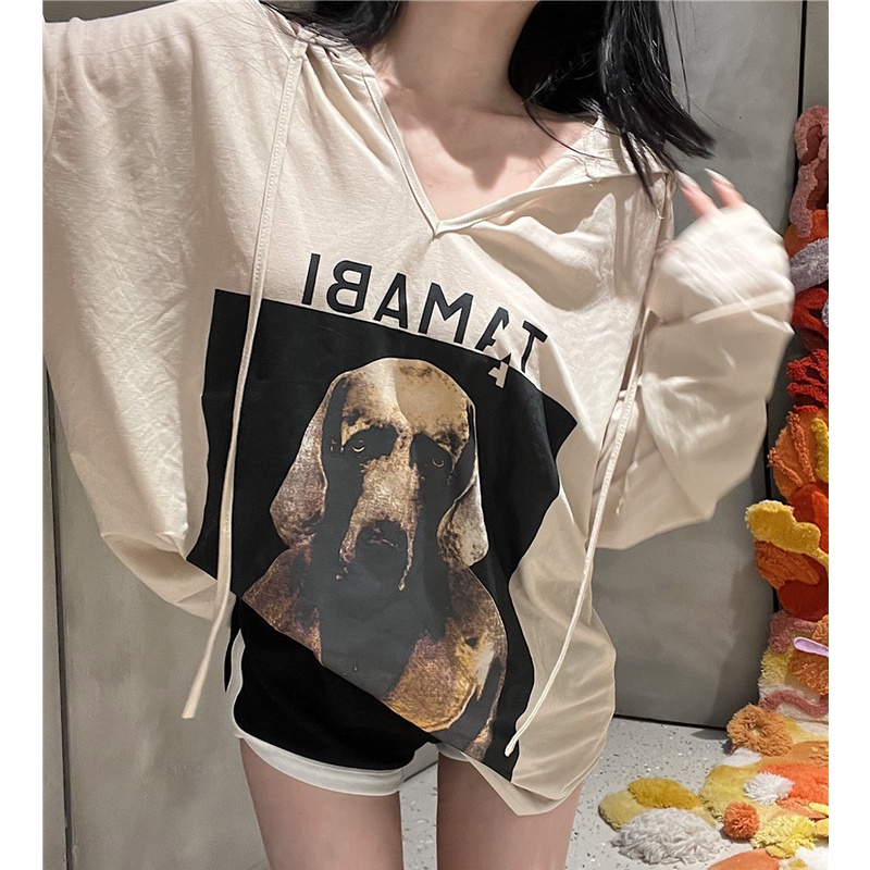 Áo Hoodie Chống Nắng Form Rộng In Họa Tiết Thời Trang Mùa Hè