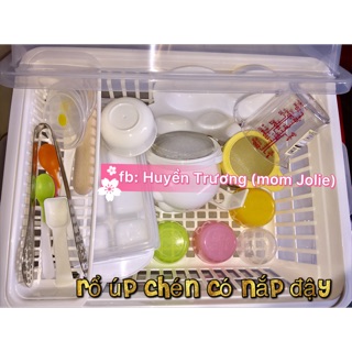 Rổ úp chén có nắp đậy INO