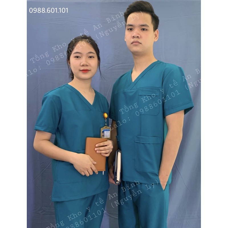 Bộ Scrubs cổ tim phòng mổ,  đồng phục Spa, phòng khám, Bác Sĩ, quần áo phòng mổ, đồng phục phẫu thuật VẢI CAO CẤP