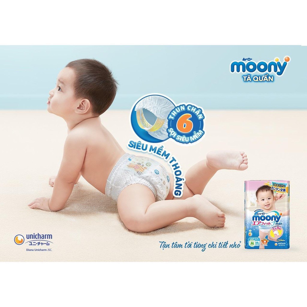 Tã Dán/Quần MOONY NHẬP KHẨU Newborn90, S84,L54, M64, M58, L44, Xl38, XL 44, XXL 26 [Tặng Khẩu Trang DỆT KIM]