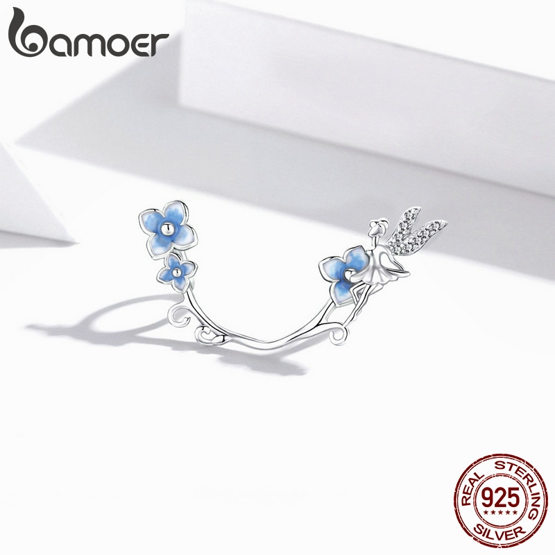 Mặt Dây Chuyền Charm Bamoer Bạc 925 BSC391 Hình Hoa Làm Trang Sức Vòng Tay