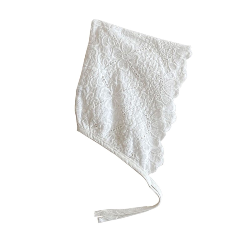 Mũ Trùm Đầu Phối Ren Hoa Cho Bé Gái 0-36 Tháng Tuổi