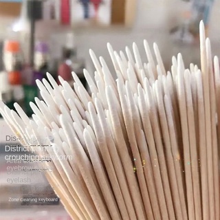  Kẻ mắt bút vẽ lông mi tằm ủi bông bông tẩy trang que gỗ đầu cực mảnh làm sạch lông mi dính chói mi tăm bông tăm bông 