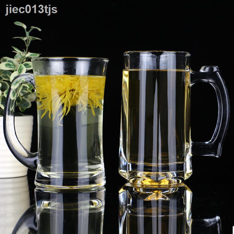∈ ◕ ㍿◊○Trang chủ mới cốc bia, bia tươi lớn, nước, tách trà, quầy bar, thủy tinh dày dung tích lớn có tay cầm