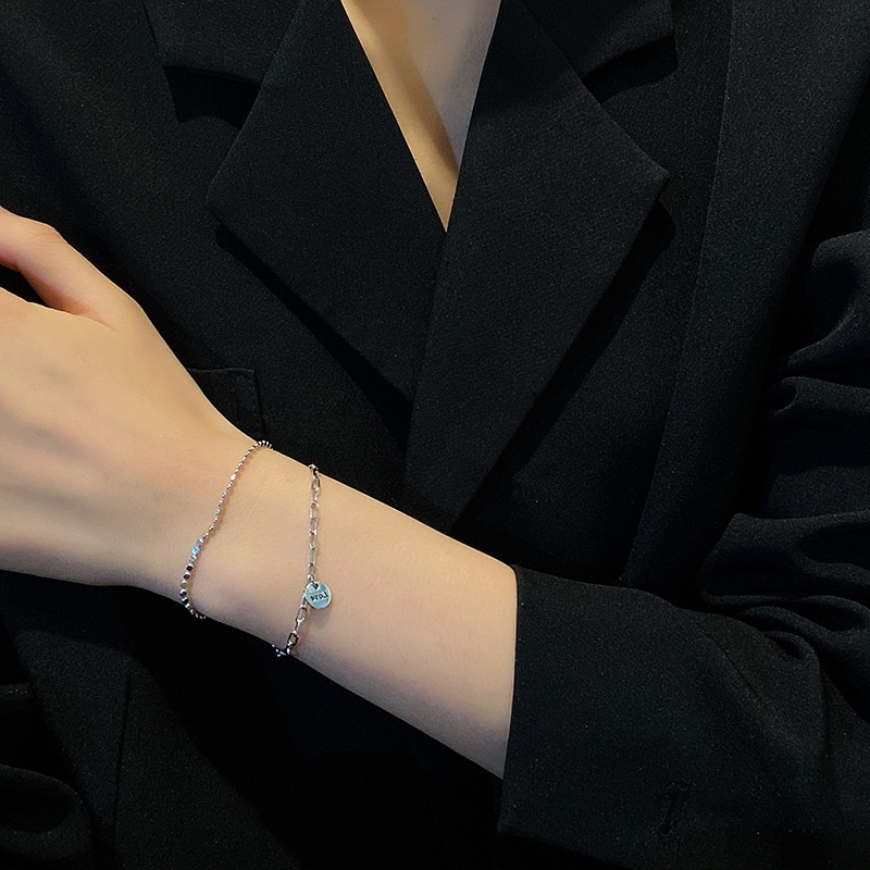 Vòng Tay Hai Lớp Họa Tiết Chữ Phong Cách Retro C206 Cho Cặp Đôi