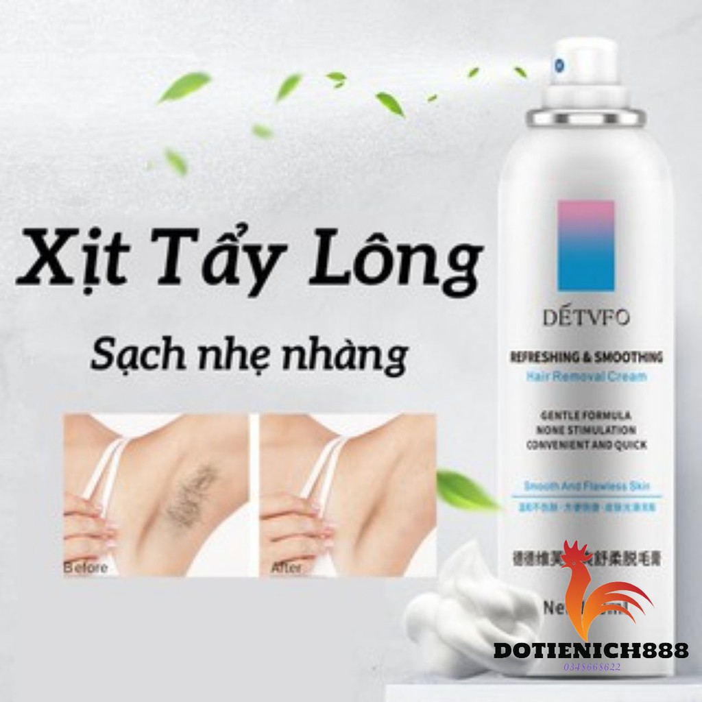 Kem xịt tẩy lông tay, lông chân, lông nách vùng kín dạng chai xịt bọt dung tích 150ml lành tính không gây đau rát