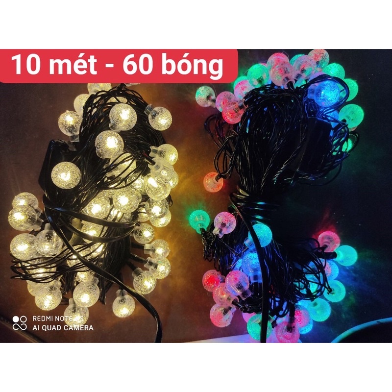 Đèn Nháy Trang Trí Bi Bọt 10m 60Bóng,Đèn Trang Trí Noen Ngày Tết.