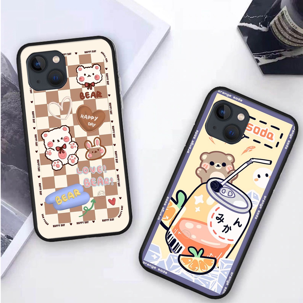 Ốp lưng iphone 13 / 13 MINI in hình 3D GẤU cute be@r, soda, happy day cực hot ,thời thượng