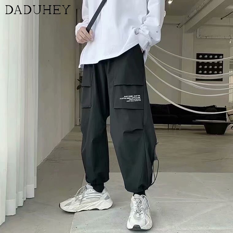 DaDuHey💕 Cargo Pants Korean Trend Casual Pants 2021 New Drawstring Drawstring Ankle Pants