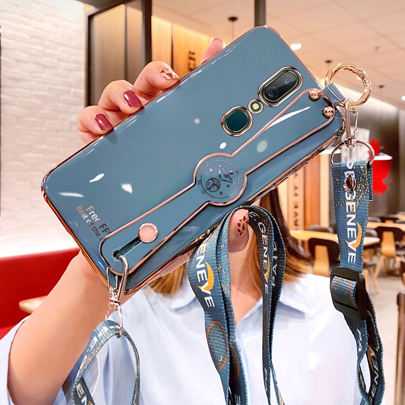 Ốp Điện Thoại Mềm Họa Tiết Kim Cương Kèm Dây Đeo Cổ Cho OPPO F11 F11 PRO