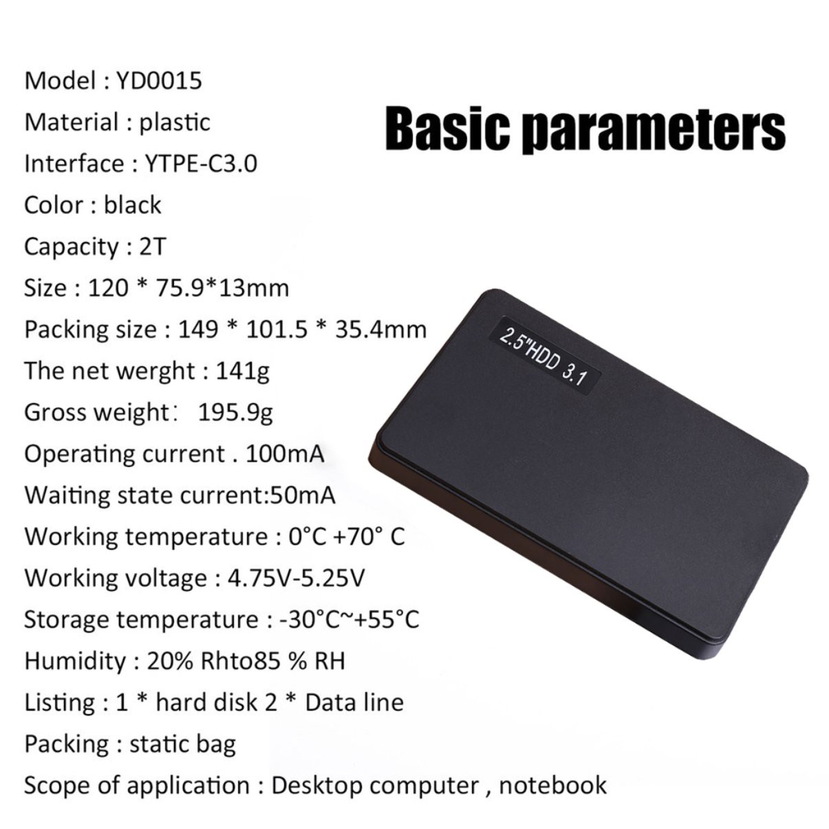 Ổ Cứng Ngoài Yd0015 500gb 1tb 2.5 Inch Cho Android Đến 3.0 Tốc Độ Cao | BigBuy360 - bigbuy360.vn