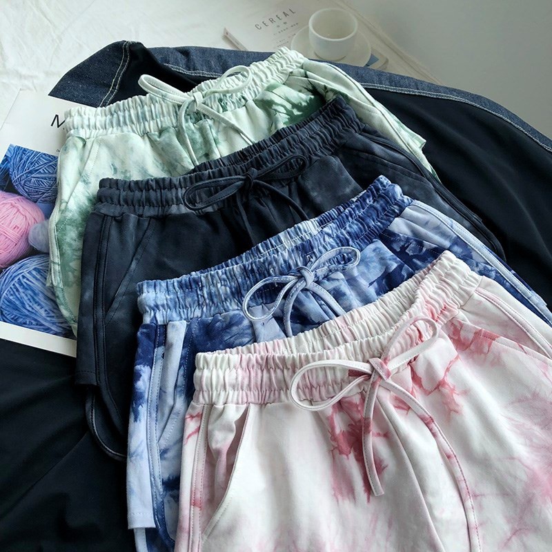 Quần đùi loang unisex cạp chun freesize phôm rộng dáng suông cực tôn dáng - Quần đùi nữ mặc nhà mặc đi tập C197