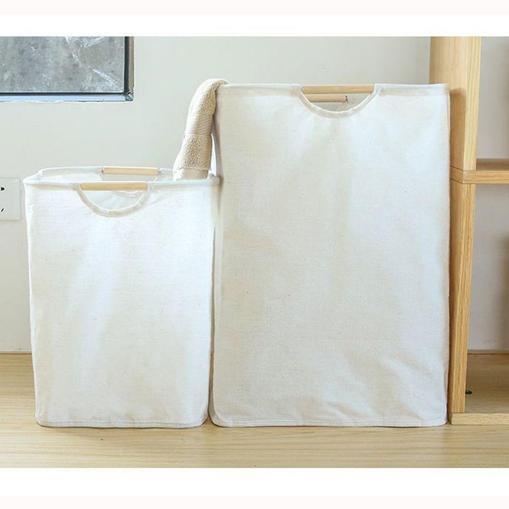 ♫DAPHNE♫ Bathroom Laundry Hamper Bedroom Handheld Dirty Clothes Basket Beige Household Fabric Laundry Storage Bag Simple Foldable