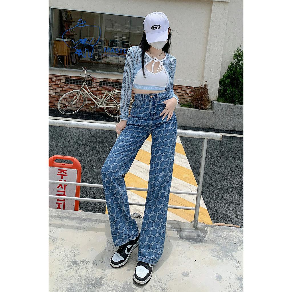 Quần JEAN Ống Rộng G.C Hot Trend Cá Tính Lưng Cao Quần Jeans Ống Đứng Cap Cao Phong Cách Hàn Quốc NSSHOP