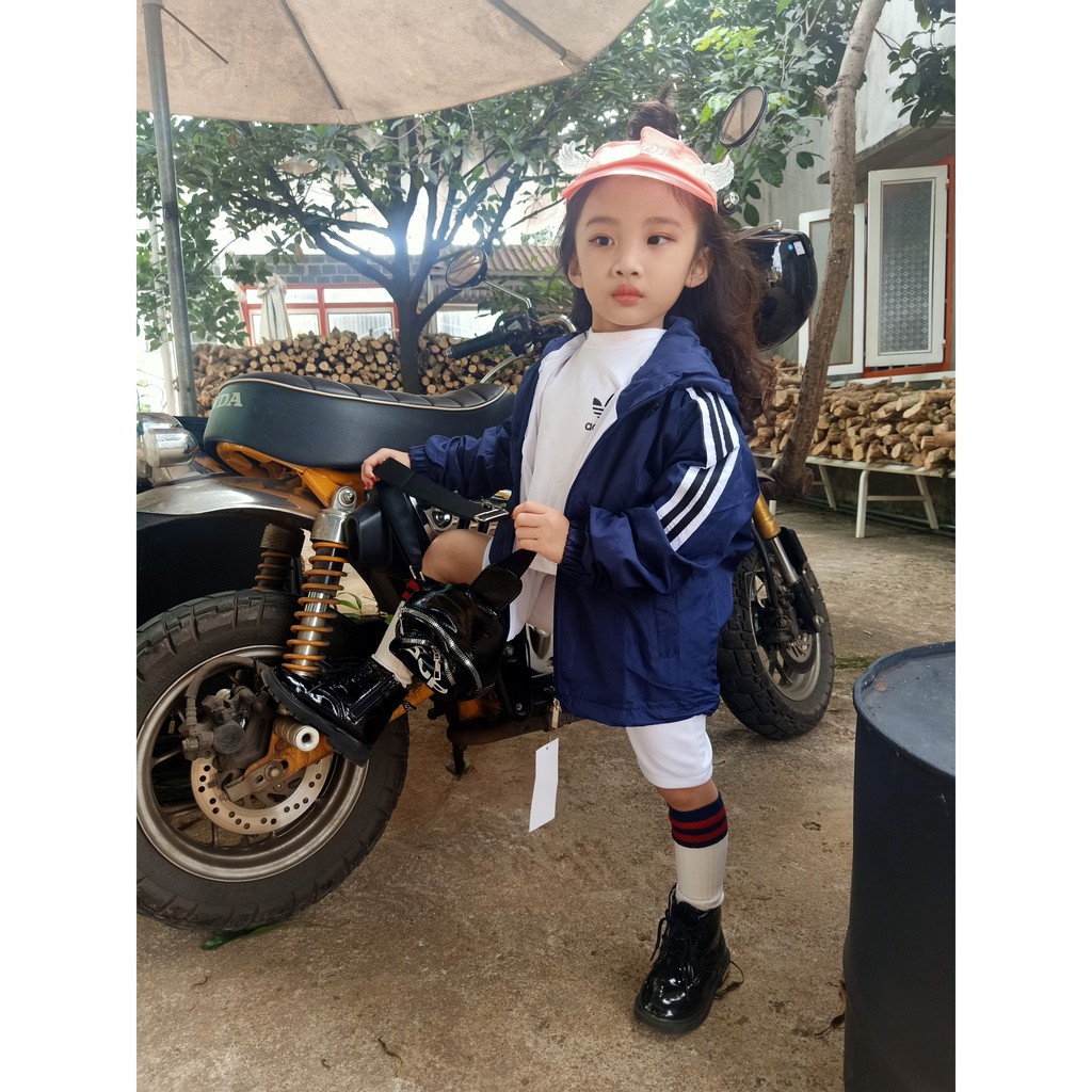 Áo khoác bé trai bé gái gió 2 lớp size đại cute từ 5 đến 14 tuổi D502 HADY KIDS