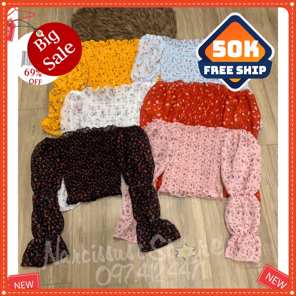 💎Nhiều màu💎 Áo trễ vai chất voan xịn / áo trễ vai / croptop / áo kiểu nữ ( dưới 52kg)