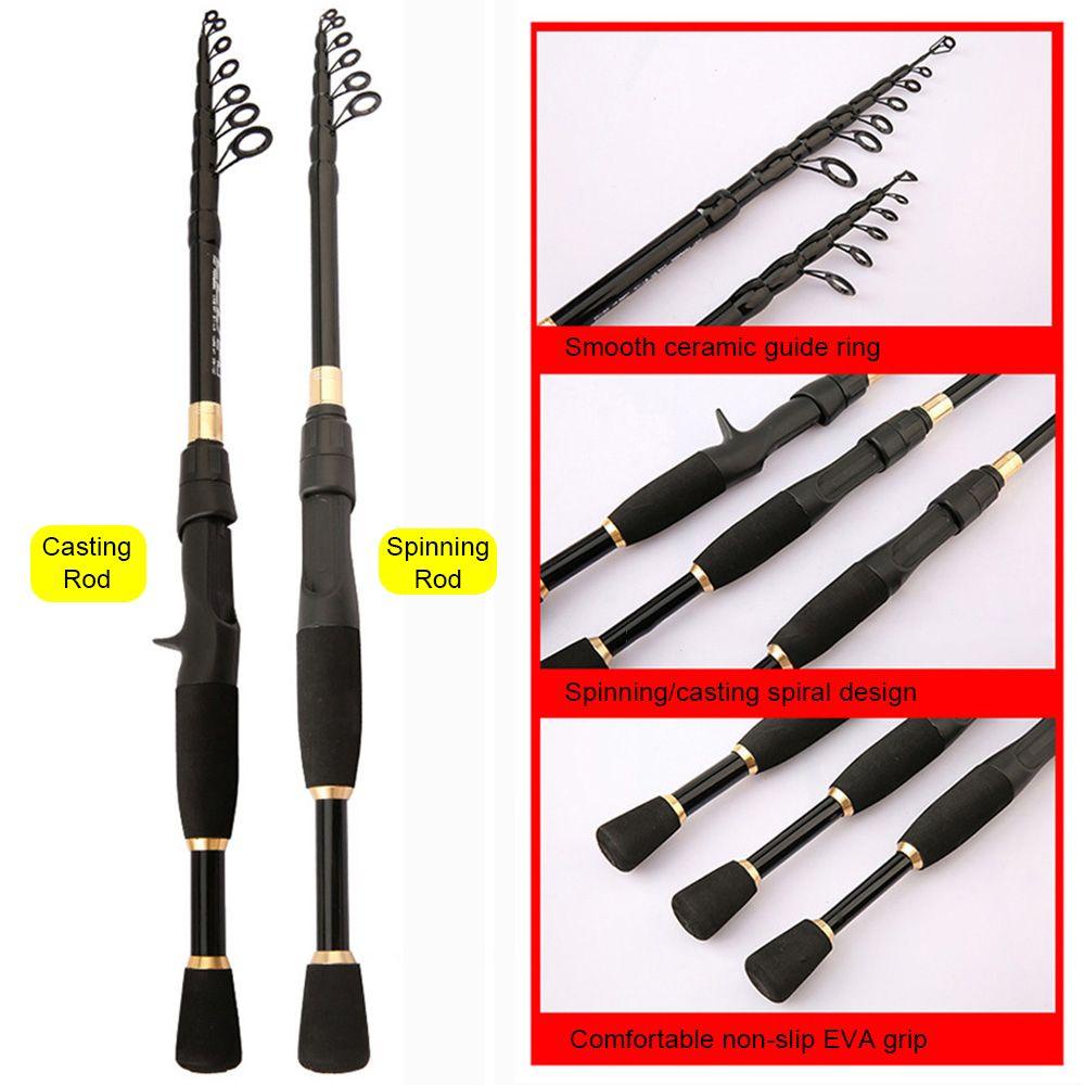 Cần Câu Cá Mini 1.6m Bằng Sợi Carbon EVA Có Tay Cầm Thu Gọn Tiện Dụng