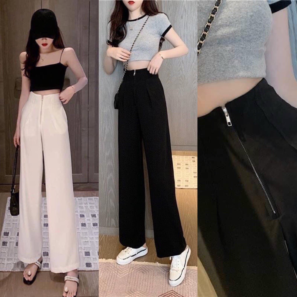 Quần ống sớ suông khóa nổi chất tuyết mưa dày dặn đứng quần-giadungsieure