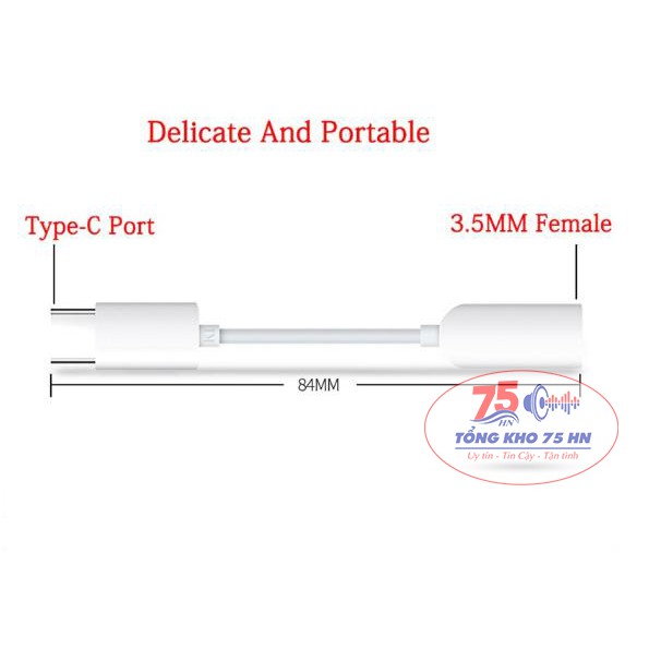 Cáp chuyển Type C sang Jack âm thanh 3.5mm