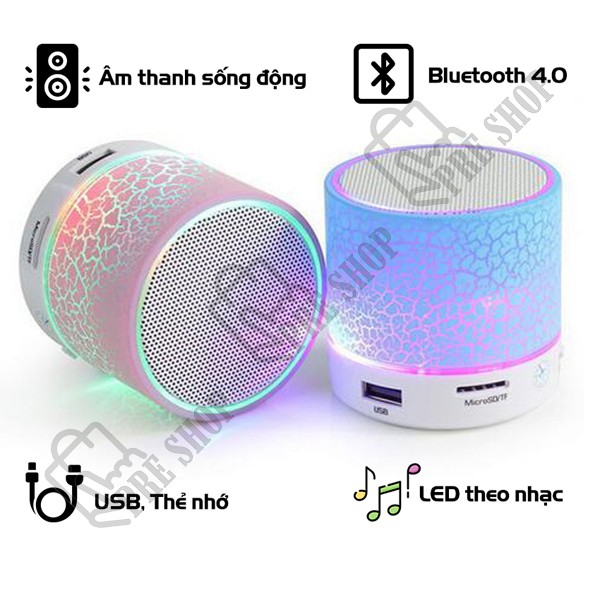 Loa Bluetooth Mini HLD 600 Đèn Led Nhấp Nháy Theo Nhạc - Nhỏ Gọn Tiện Nghi, Âm Thanh Vẫn Chất - Hỗ Trợ USB, Thẻ Nhớ