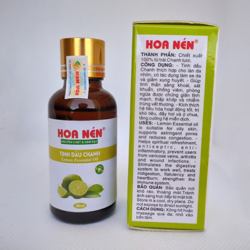 Tinh dầu Chanh NGUYÊN CHẤT Hoa Nén 30ml_Tinh dầu xông phòng hiệu quả